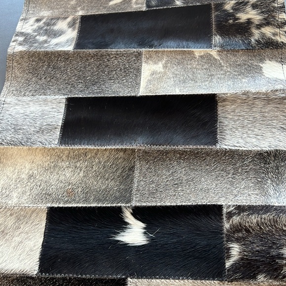 Natural Cowhide Patchwork Table Runner - Picture 6 of 8
